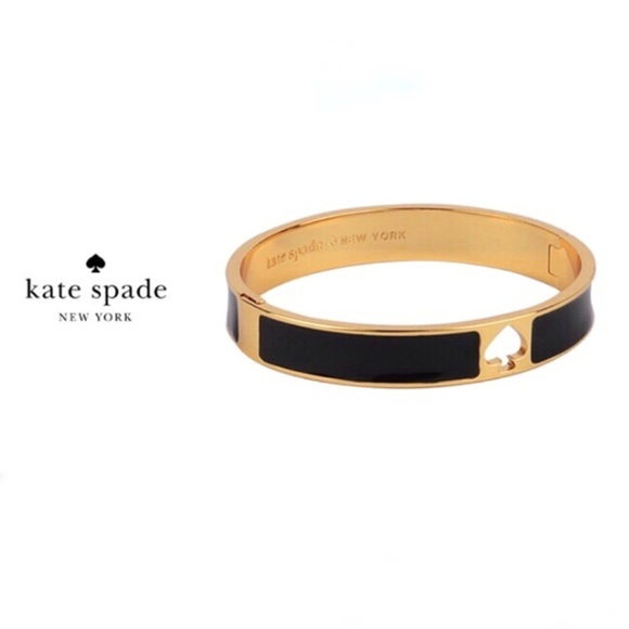 Kate Spade Black Enamel and Gold Hinge Bangle